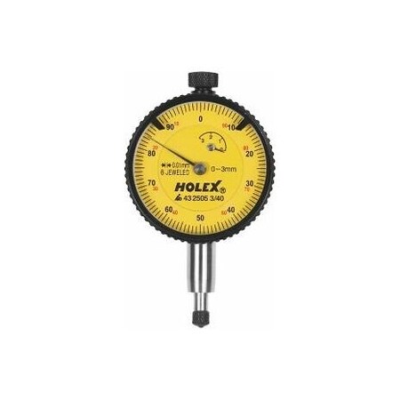 Holex Precision Small Dial Indicator, Shock-Resistant, Measuring Range / Body Diameter: 3/40 mm 432505 3/40